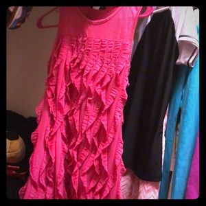 pink, ruffled, sparkly dress, size kids XL